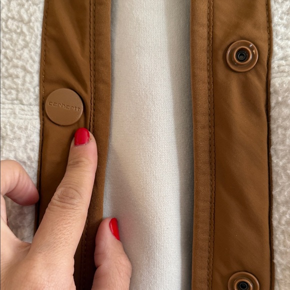 Carhartt White Fleece Vest with Brown Accents sz L - Picture 7 of 10